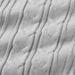 Women's Elegant Cable Knit Dress Crewneck Slim Fit Pullover with Belt Sweater Dress in Gray