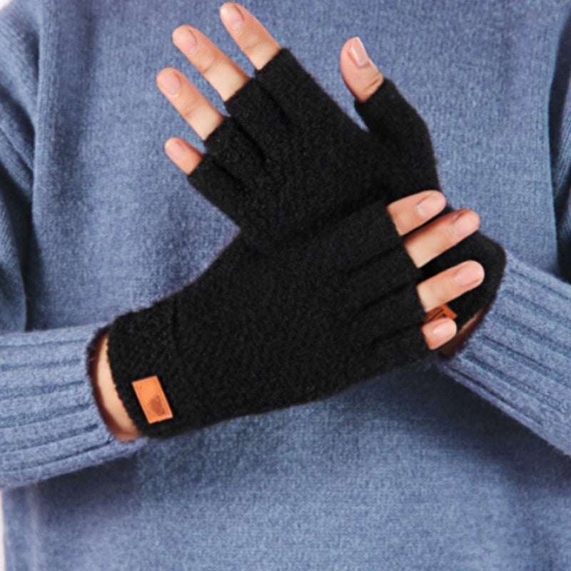 Cashmere Touch Fingerless Gloves Mens and Womens