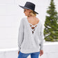 Knit Sweater Backless Sexy Gray Sweater