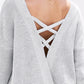 Knit Sweater Backless Sexy Gray Sweater