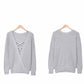 Knit Sweater Backless Sexy Gray Sweater