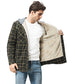 Men's outdoors Flannel Lined Shirt Jacket Hooded Vintage Jacket In Green Checks