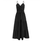 Tie Front Dress Sleeveless Black Maxi Dresses