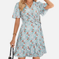 Blue Floral Wrap Dress 