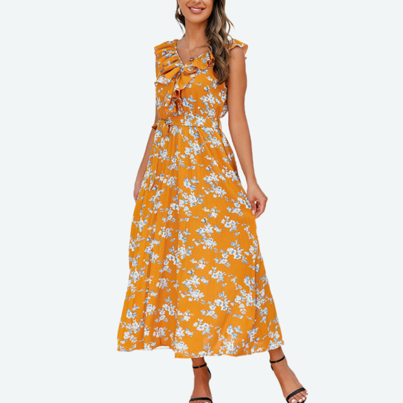 Yellow Floral Maxi Dress
