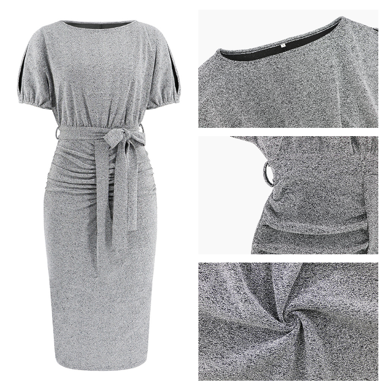 Sparkly Bodycon Dress in Gray