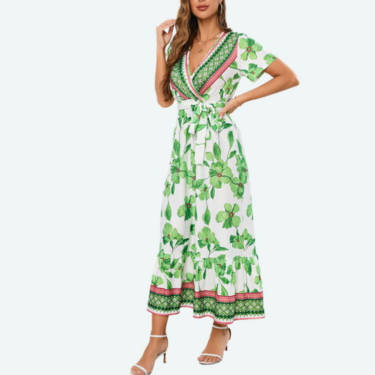 Sage Green Floral Maxi Dress
