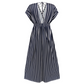 Double Slit Maxi Dress | Stripe Print