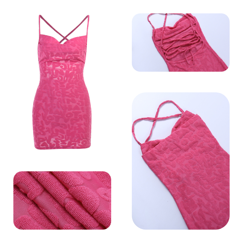 Hot Pink Bodycon Dress | Backless with Strap