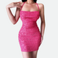 Hot Pink Bodycon Dress | Backless with Strap