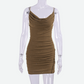 Mesh Ruched Bodycon Dress | Green Glitter Dress 