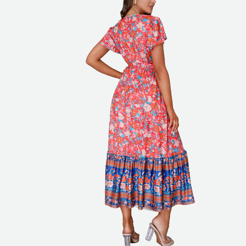 Short Sleeve Maxi Dress Casual 