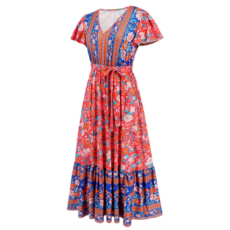 Short Sleeve Maxi Dress Casual 