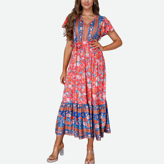 Short Sleeve Maxi Dress Casual 