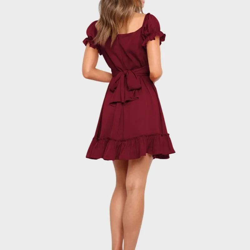 Off The Shoulder Dress Short Sleeve Ruffle Dress