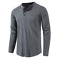 Men's Long Sleeve Henley T Shirts Waffle in Charcoal