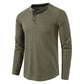 Men's Long Sleeve Henley T Shirts Waffle in Olive