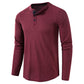 Men's Long Sleeve Henley T Shirts Waffle in Red Wine