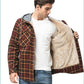 Mens Flannel Sherpa Jacket Checkered with Hood