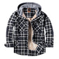 Men's Flannel Sherpa Lined Shirt Jackets Checkered with Hood