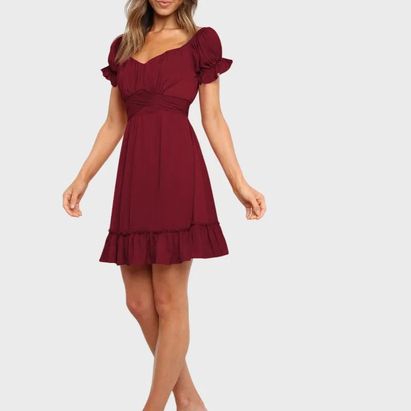 Off The Shoulder Dress Short Sleeve Ruffle Dress