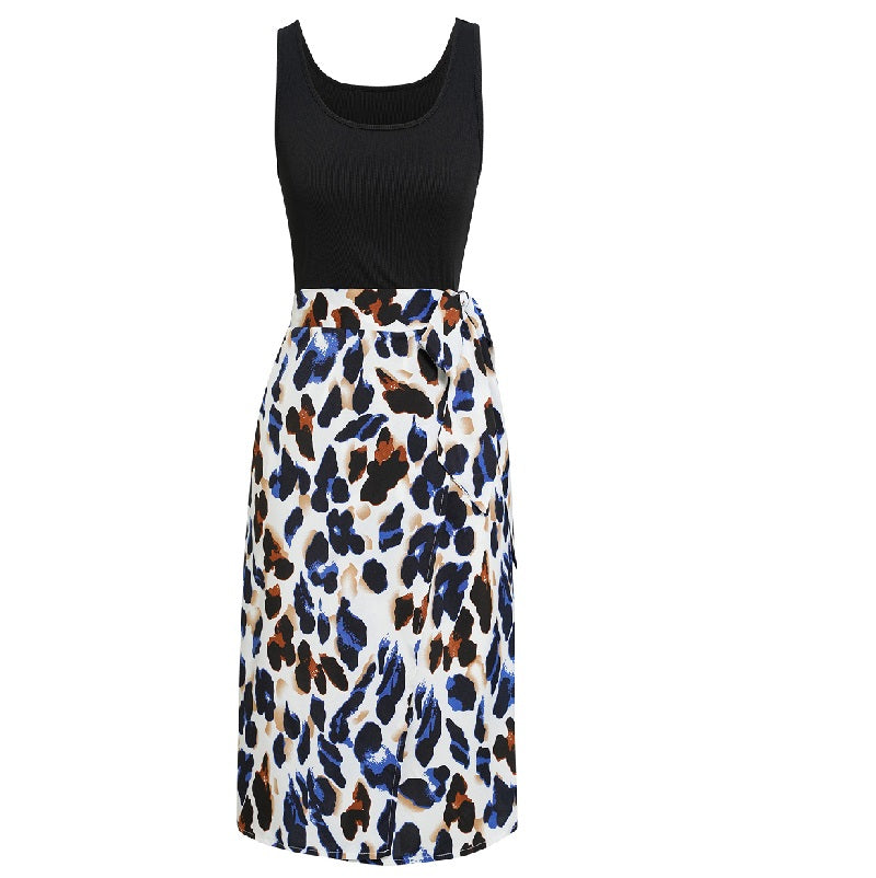 Animal Print Midi Dresses Sleeveless