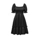 Black Homecoming Dresses with Short Puffed Sleeves