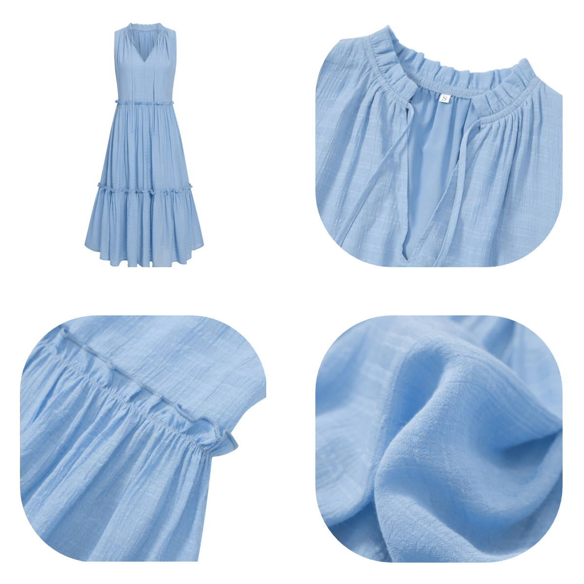 Blue Hoco Dresses Sleeveless Midi Summer