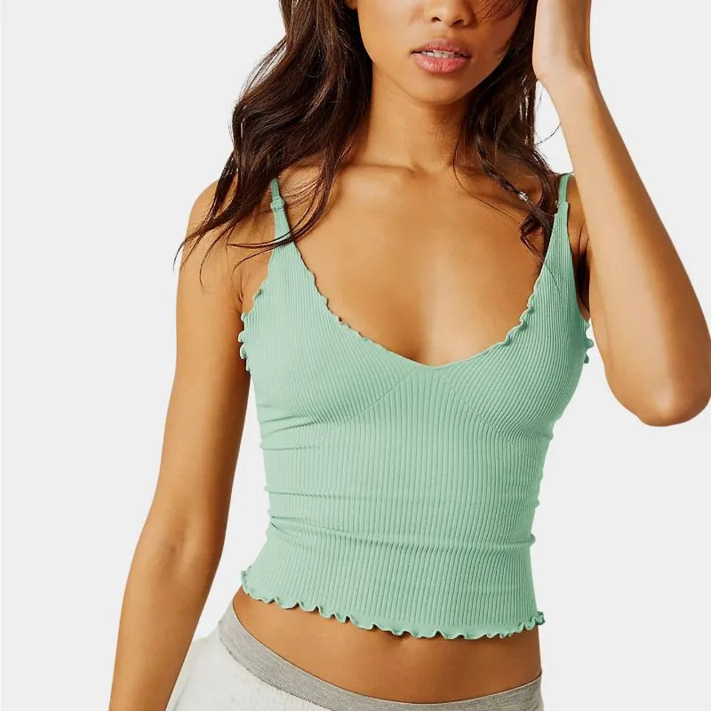 Spaghetti Strap Crop Top in Black 3 IN 1