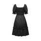 Black Homecoming Dresses with Short Puffed Sleeves