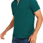 Men's V-neck Collar Polo Shirt Casual Summer Basic Tops in Green