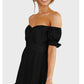 Black Off The Shoulder Dress Ruffle Dress for Women