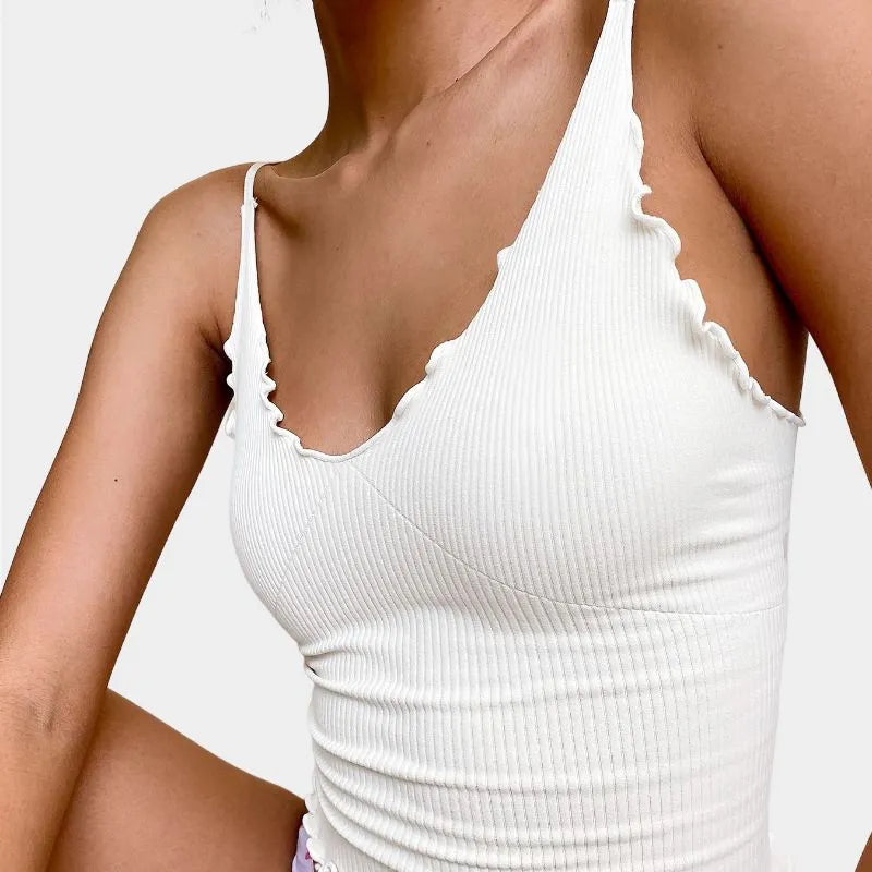 White Spaghetti Strap Crop Top | 3 IN 1