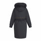 Women's 2-in-1 Winter Coat with Inner Warm Fleece Coat Fur Collar Long Padding Jacket in Black