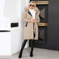 Women's 2-in-1 Winter Coat with Inner Warm Fleece Coat Fur Collar Long Padding Jacket in Brown