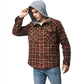Mens Flannel Sherpa Jacket Checkered with Hood