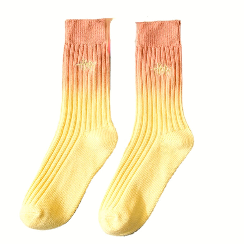 Happy Tie-dye Socks Unisex 4 Pack Colorful Soft Crew Socks