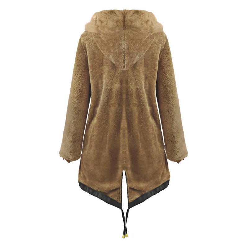 Womens Parka Jacket with Fur Collar Heavyweight Performace Parka in Black