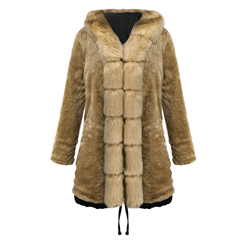 Womens Parka Jacket with Fur Collar Heavyweight Performace Parka in Black