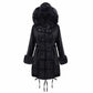 Womens Parka Jacket with Fur Collar Heavyweight Performace Parka in Black