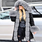 Womens Parka Jacket with Fur Collar Heavyweight Performace Parka in Black