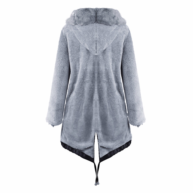 Womens Parka Jacket with Fur Collar Heavyweight Performace Parka in Black
