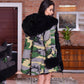 Womens Parka Jacket with Fur Collar Heavyweight Performace Parka in Woodland Camo