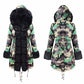 Womens Parka Jacket with Fur Collar Heavyweight Performace Parka in Woodland Camo