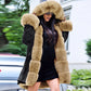 Womens Parka Jacket with Fur Collar Heavyweight Performace Parka in Black