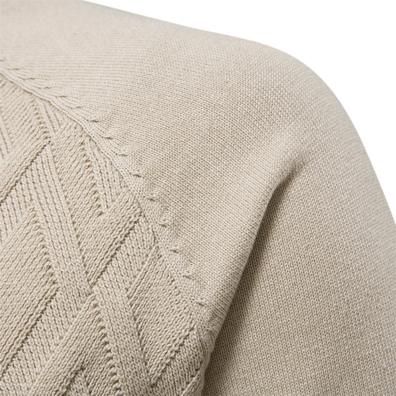 Men's Pullover Long Sleeve Crewneck Knitted Cable