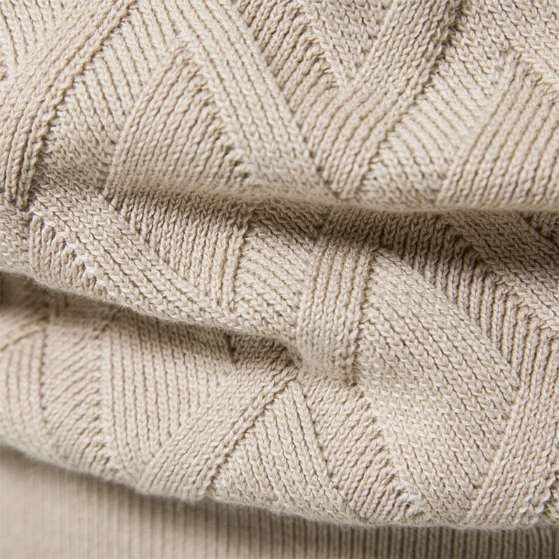 Men's Pullover Long Sleeve Crewneck Knitted Cable