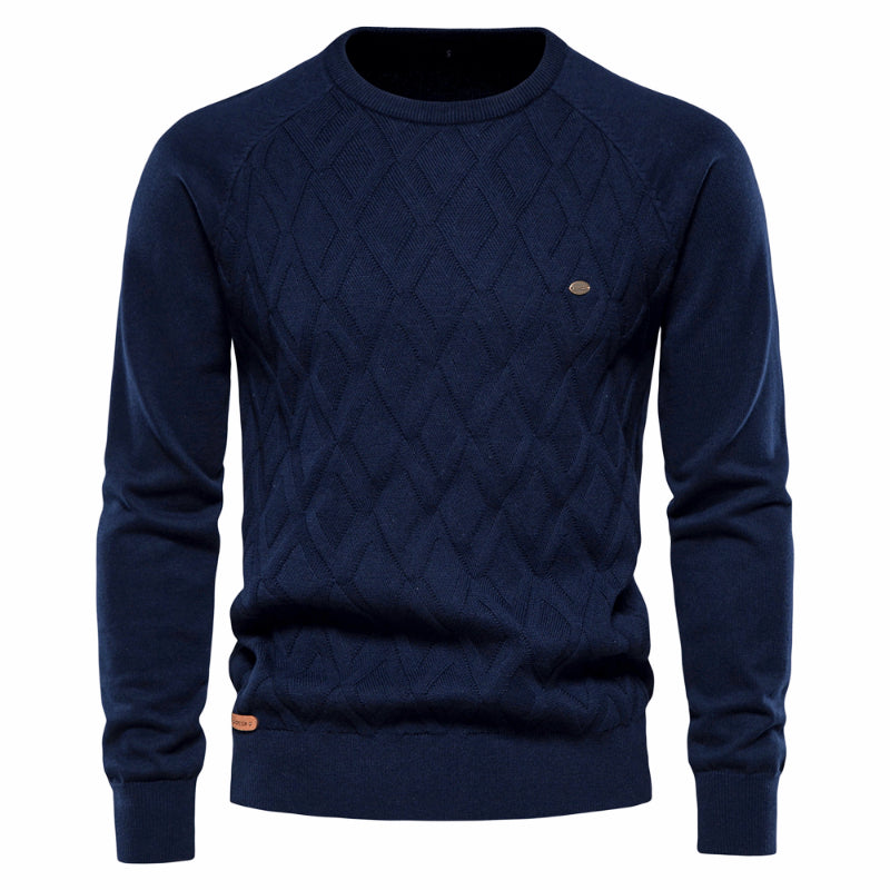 Men's Pullover Long Sleeve Crewneck Knitted Cable
