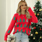 Ugly Christmas Sweater Christmas Trees Print Red Pullover