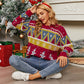 Ugly Christmas Sweater Knit Pullover Snowmen Print Red Sweater